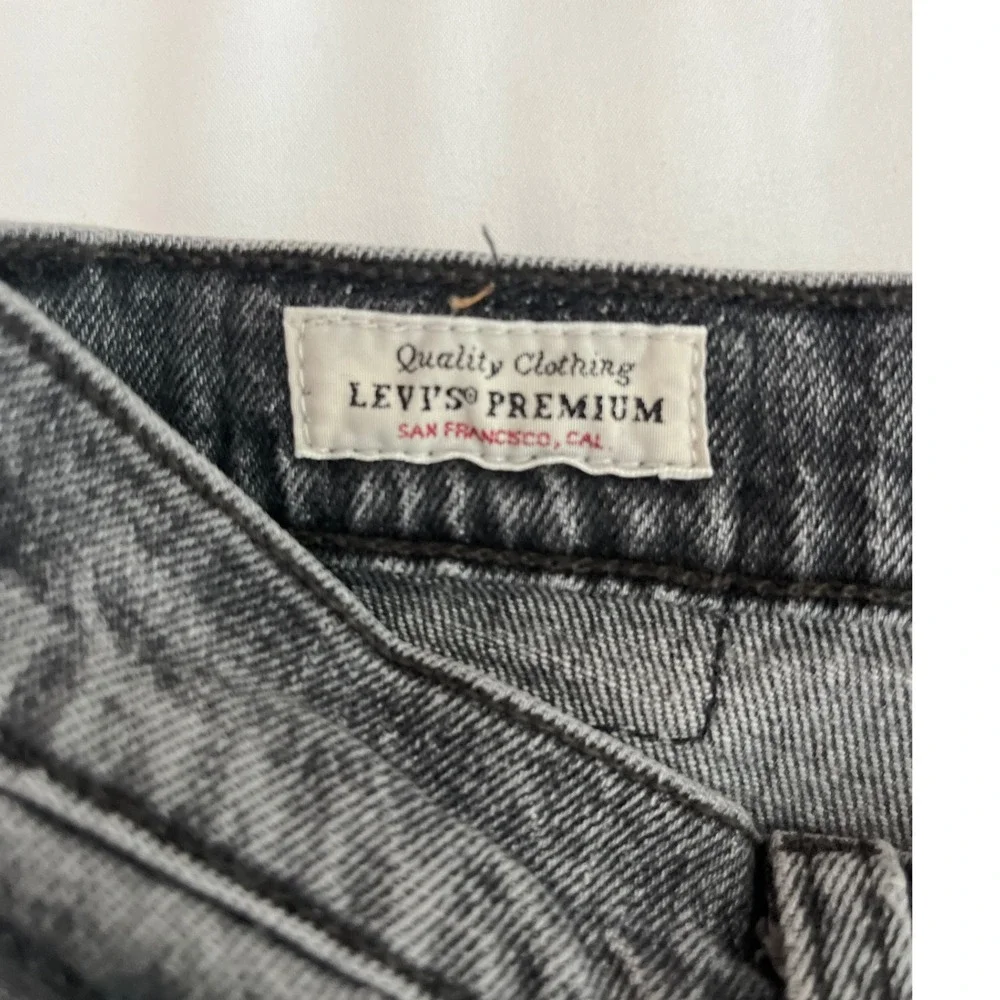 Levis 501 S Grunge Skinny Jeans Gray High Rise Button Fly Denim Women's‎ Size 24